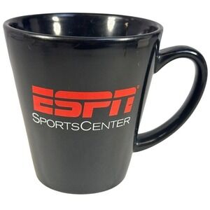 ESPN SportsCenter Black‎ Coffee Mug 12oz Ceramic Cup Sports Network Promo